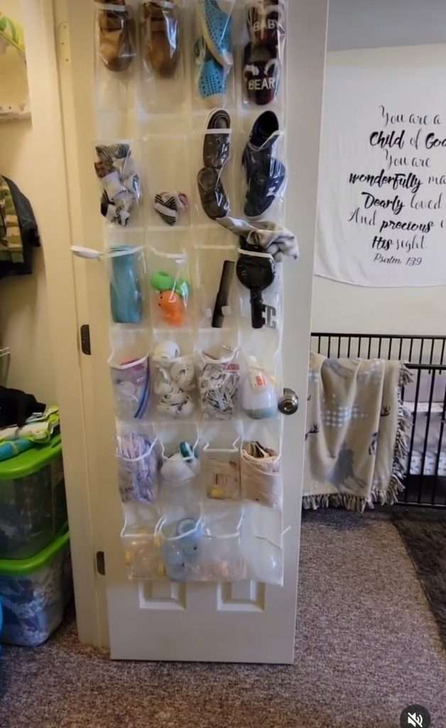 Shoe Organizer as Nursery Storage