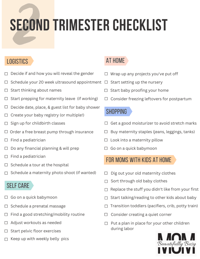 second trimester checklist