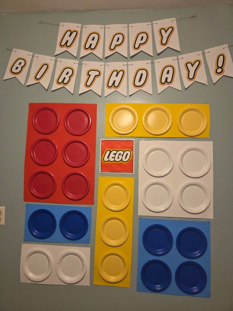 Lego birthday party backdrop